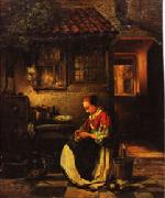 Henri Leys Woman Plucking a Chicken in a Courtyard china oil painting artist